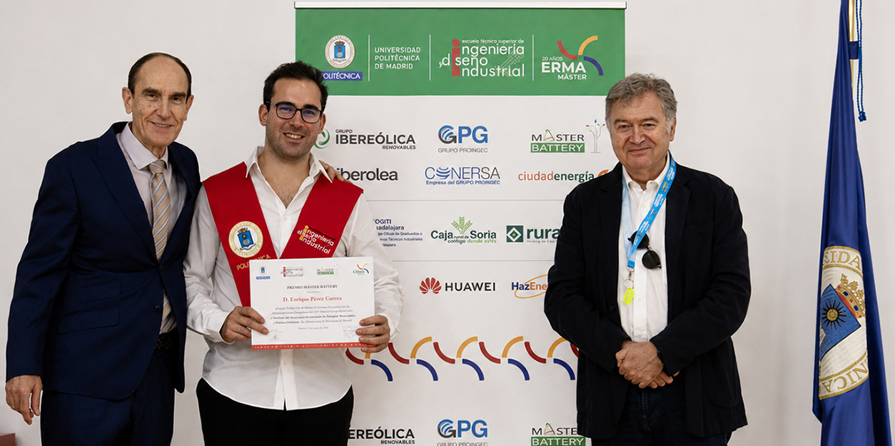 Enrique Pérez Correa, Premio Master Battery al mejor TFM del Máster ERMA-UPM por su trabajo sobre hibridación eólica-fotovoltaica con baterías